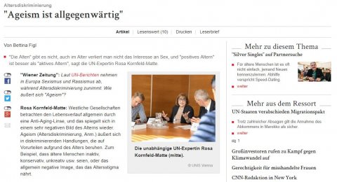 Artikel in Wiener Zeitung